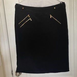 Calvin Klein Zippered Pocket Black Pencil Skirt Size 12